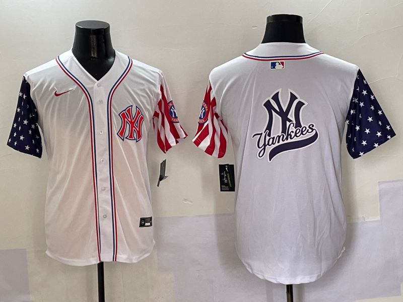 Men New York Yankees Blank White a generation of national flags Jointly Name 2025 Nike MLB Jersey style 15->new york yankees->MLB Jersey